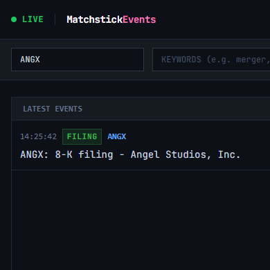 Instant search filtering by ticker